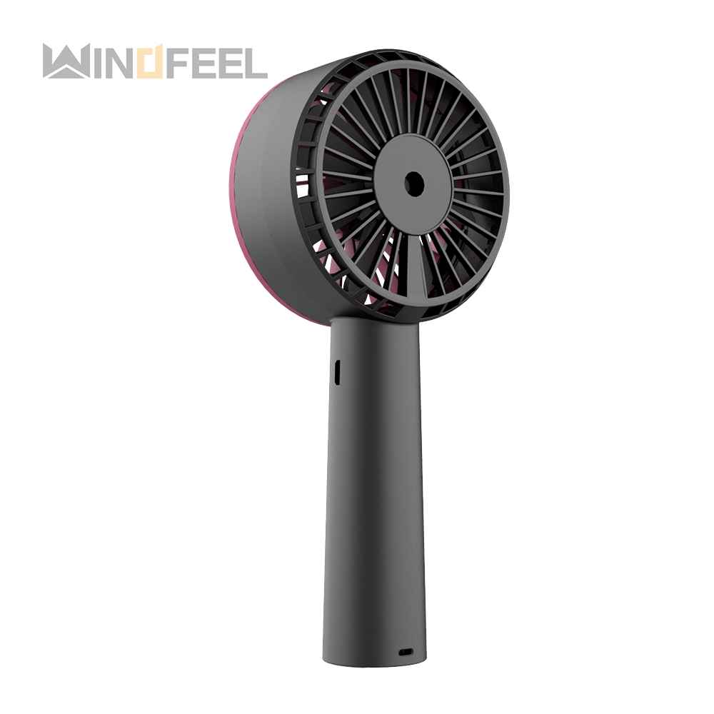 behind of black usb table fan without base
