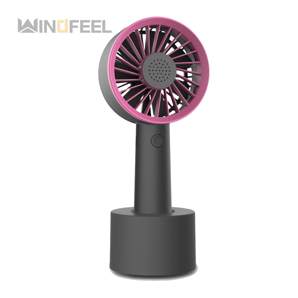 black usb table fan with base